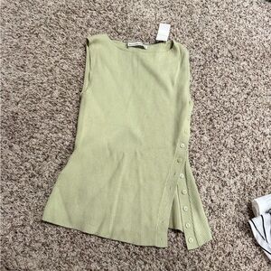 Nwt Abercrombie & Fitch Light Green Ribbed Top